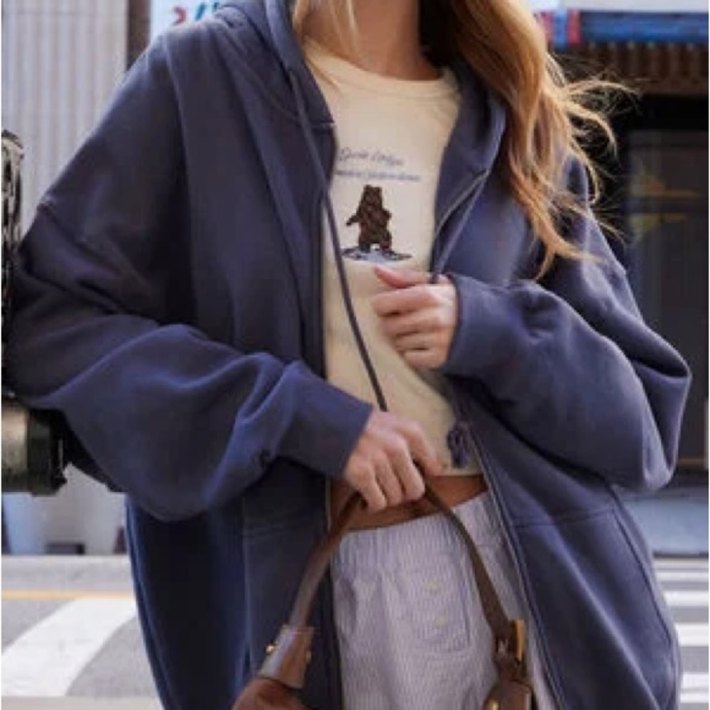 Navy PacSun Zip-Up Hoodie